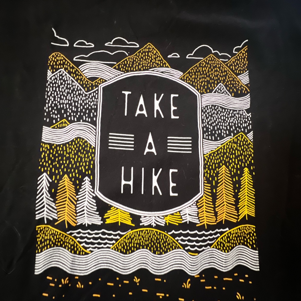 Black Graphic T-Shirt with 'Take a Hike' Design - Picture 2 of 5